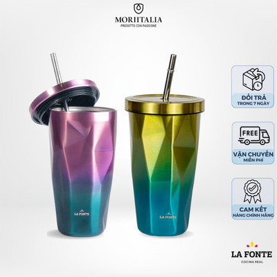 Ly Cầu Vồng La Fonte 532ml kèm - Ống hút inox 007443 - LY KHÔNG GIỮ NHIỆT