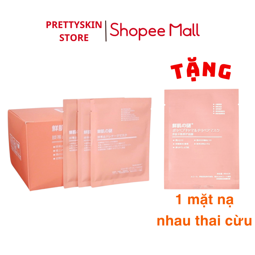 Hộp 50 Miếng Mặt Nạ Nhau Thai Cừu Rwine Dưỡng Trắng Da Nhật Bản
