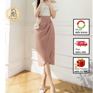 Chân váy xếp ly cạp chéo váy công sở mới 2024-CV01
