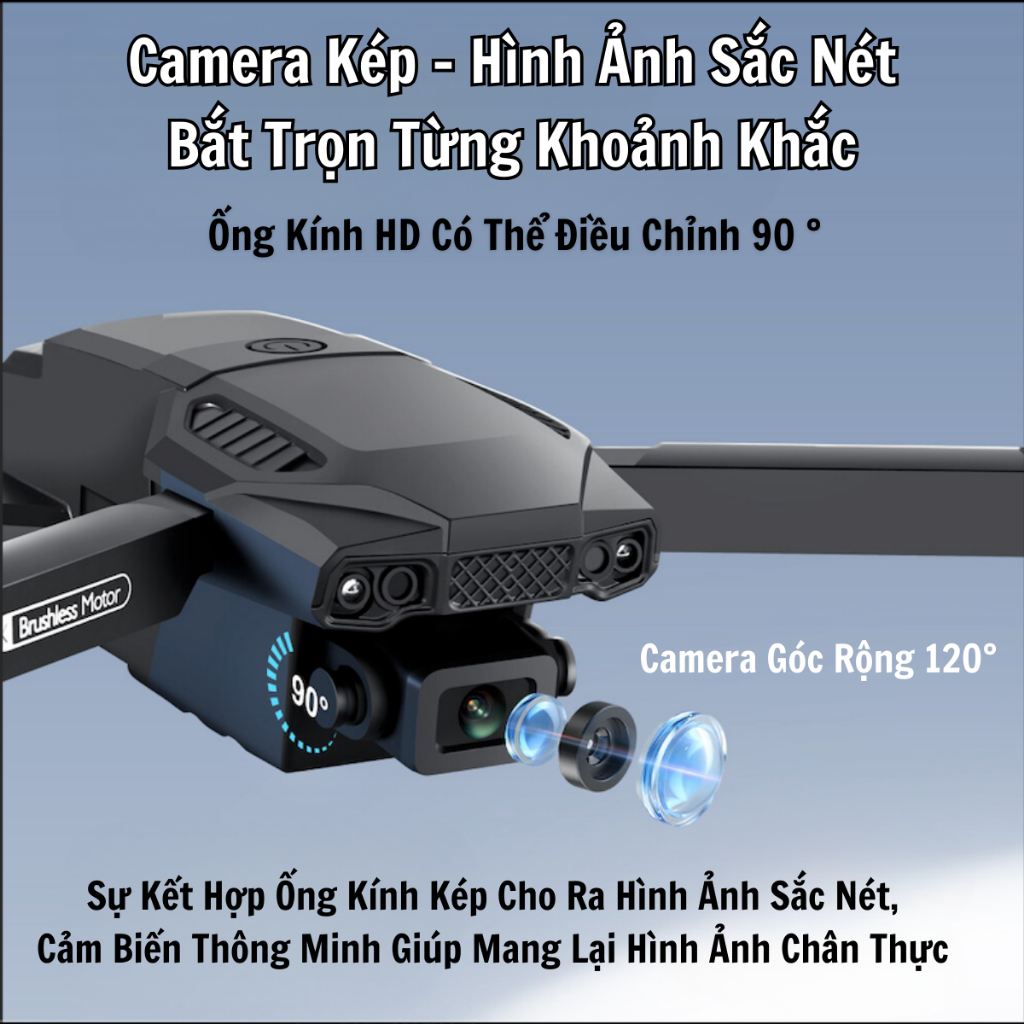 Flycam F198 Pro Động Cơ Không Chổi Than Siêu Bền, Flycam Tập Bay Giá Rẻ Có Cảm Biến Bụng Bay Giữ Thăng Bằng Nhào Lộn 360 | BigBuy360 - bigbuy360.vn