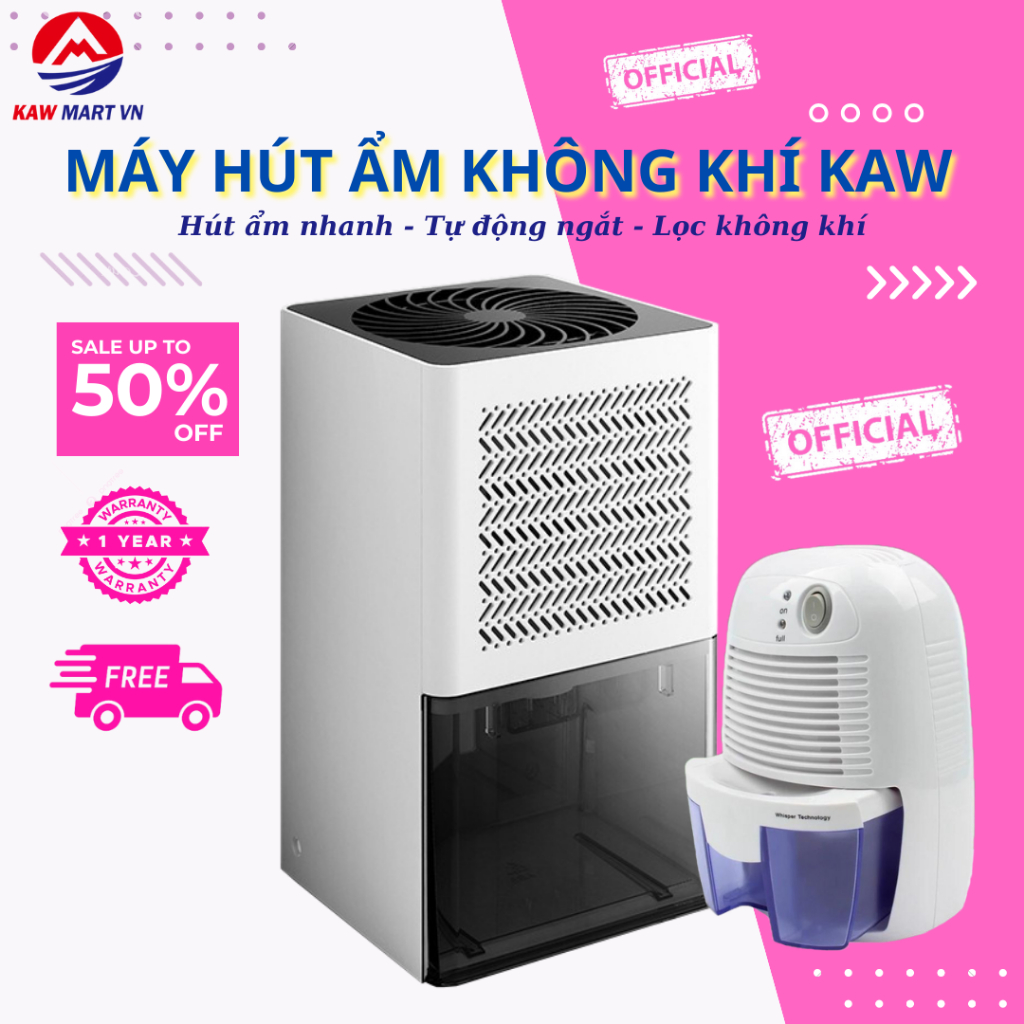 Máy Hút Ẩm Không Khí Mini Chính Hãng KAW Cho Phòng Ngủ , Bảo hành chính hãng