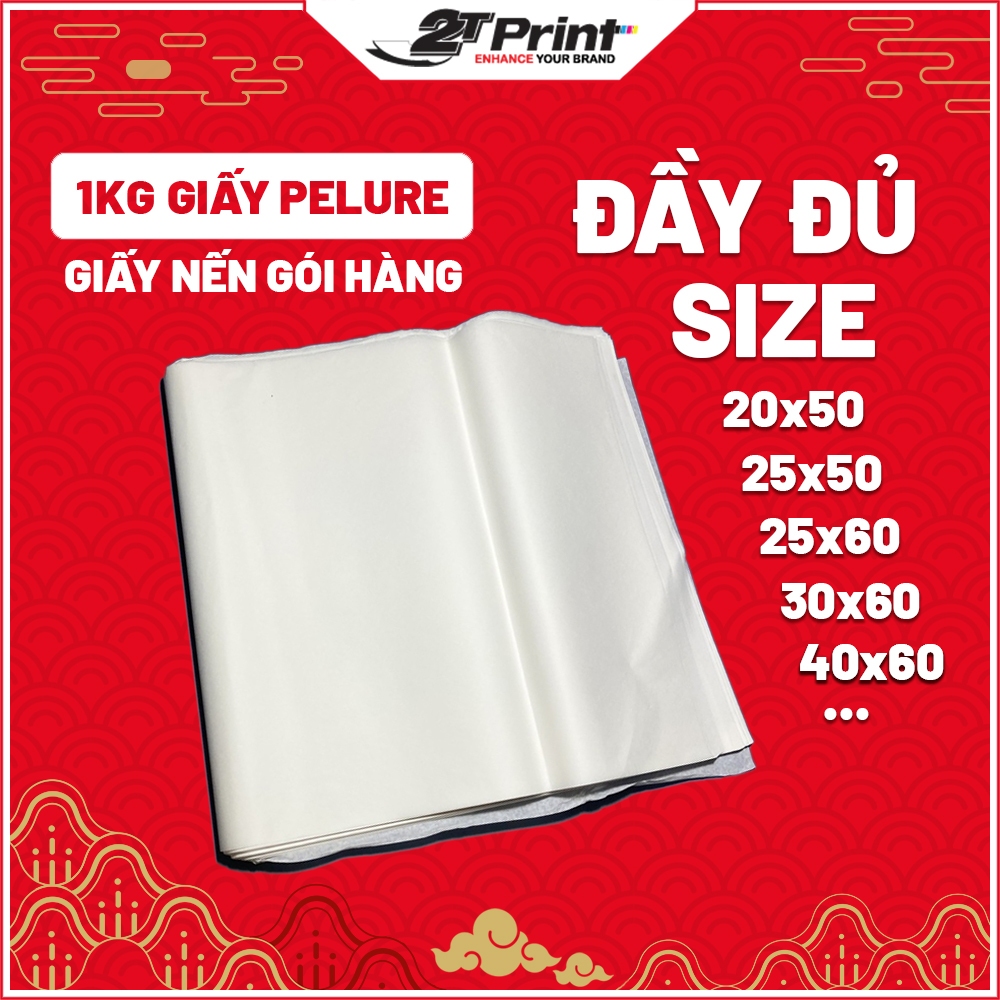 Sỉ 1kg Giấy Pelure, Giấy Nến Gói Hàng, Xén Sẵn Size 20x50, 25x50, 25x60, 30x60, 40x60... Dùng Gói Quần Áo, Bọc Giày