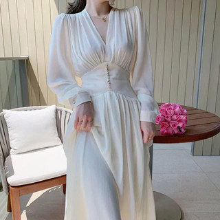 ĐẦM Voan cổ V cúc ngọc QCCC