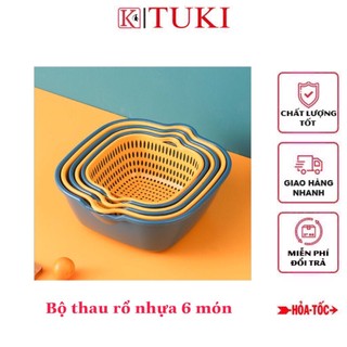 Bộ thau rổ nhựa 6 món - đa năng, tiện dụng