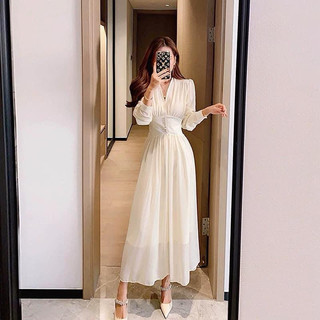 ĐẦM Voan cổ V cúc ngọc QCCC