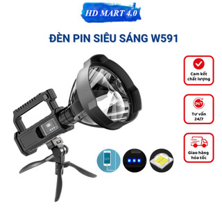 Đèn pin cầm tay siêu sáng CORISU W591 có chân đế, chống nước, tầm nhìn xa 500m, pin khủng, vỏ nhựa ABS siêu bền
