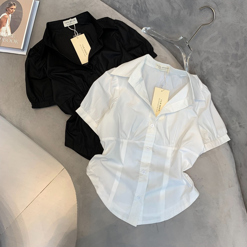 Sơ mi trơn tay bồng basic