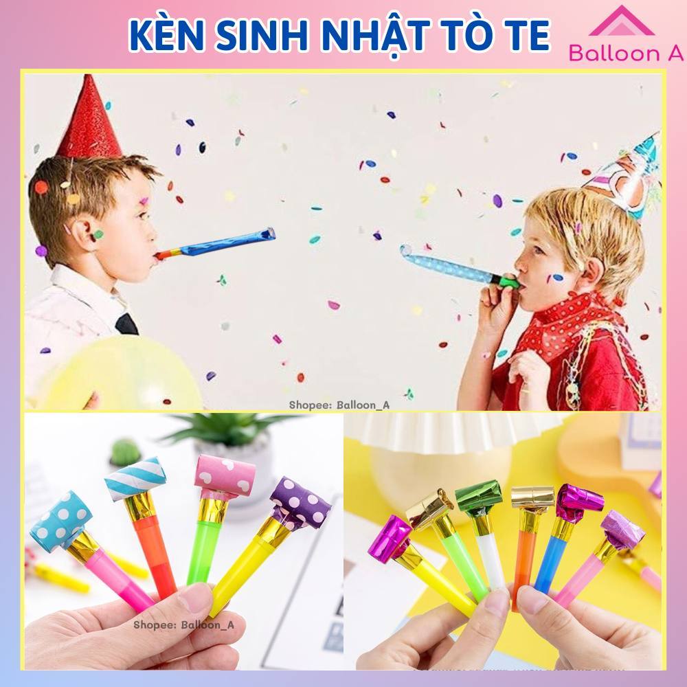 Kèn lưỡi tò te cho bé vui chơi sinh nhật happy birthday lễ tiệc nhiều màu sắc