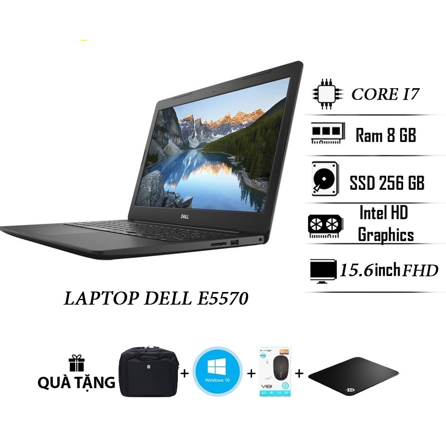 Laptop Dell 5570 màn hình 15.6 FullHD, Core i5, i7, Ram 8gb, ổ cứng SSD 256gb, máy 99%