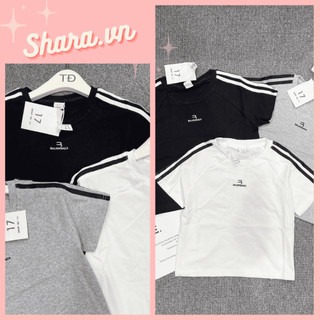 Áo croptop babytee nữ họa tiết chữ ngực phong cách basic, áo thun dáng ngắn nữ màu sắc basic dễ phối Shara SR728 TD