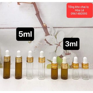 Lọ Chiết Serum Chai chiết serum Lọ Chiết Tinh Dầu Nước Hoa Thủy Tinh Mỏng 3ml/5ml - Không dung dịch