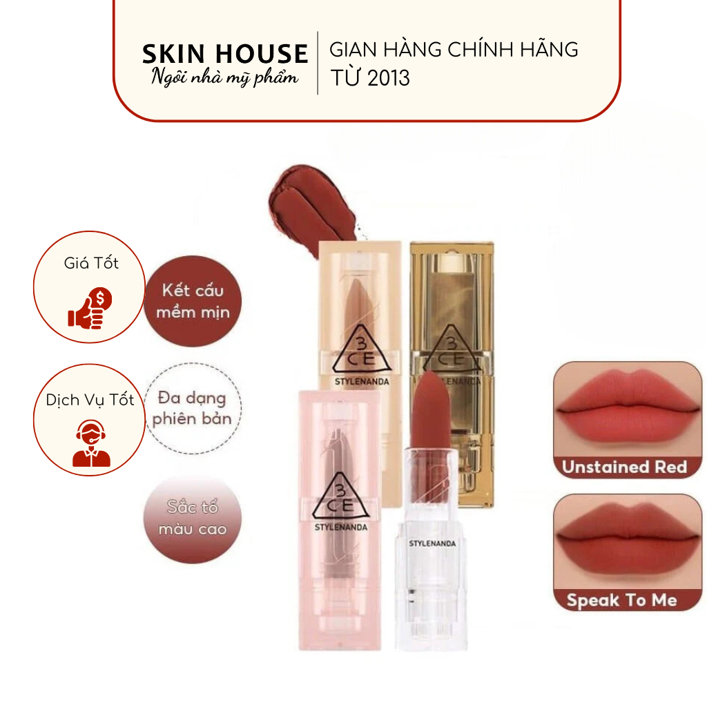 Son Thỏi 3CE Soft Matte Lipstick Clear Layer Edition