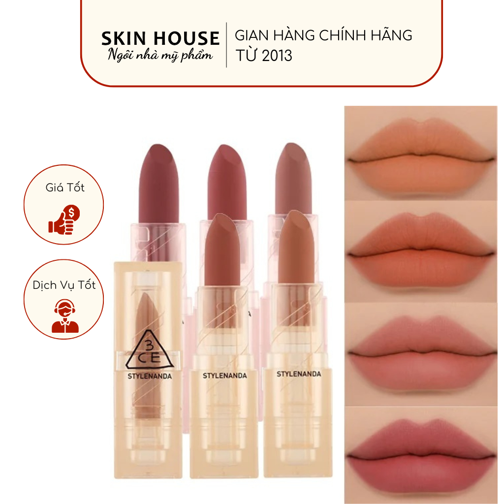 Son Thỏi 3CE Soft Matte Lipstick Clear Layer Edition