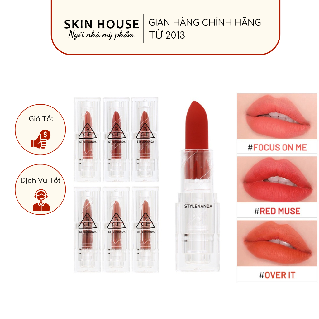 Son Thỏi 3CE Soft Matte Lipstick Clear Layer Edition