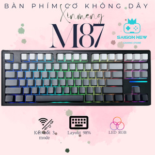  Bàn phím cơ không dây Xinmeng M87 pro v2 -Hỗ trợ Hotswap - thiết kế Mạch xuôi - LED RGB nhiều chế độ 