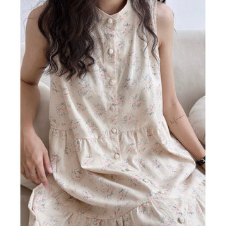 Đầm tầng hoa linen - Mia dress