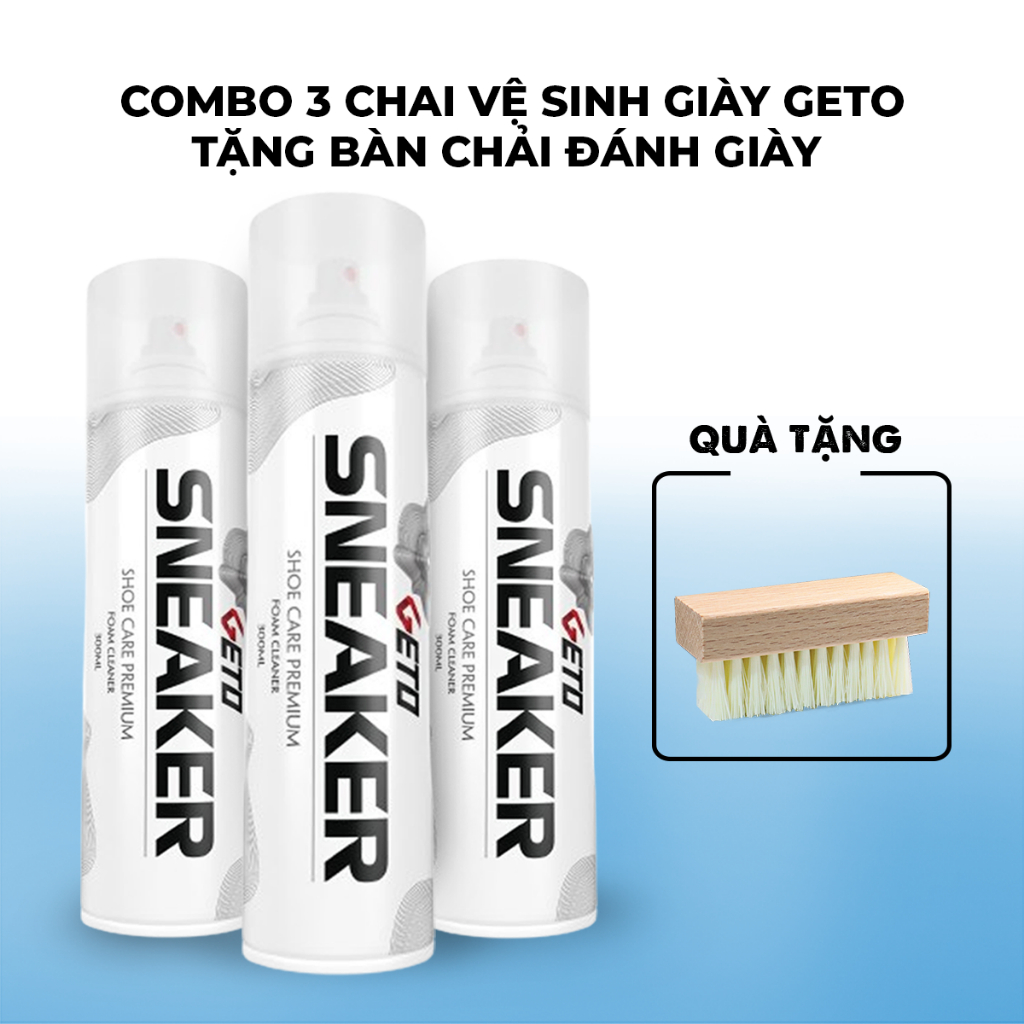 Combo 3 chai xịt tạo bọt vệ sinh giày Sneaker Geto cao cấp (VSG02)