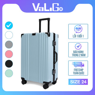 Vali size 24, vali kéo du lu lịch , vali khung nhôm khóa sập size 24 inch, vali khung nhôm chống trộm cao cấp (VG12A-24)
