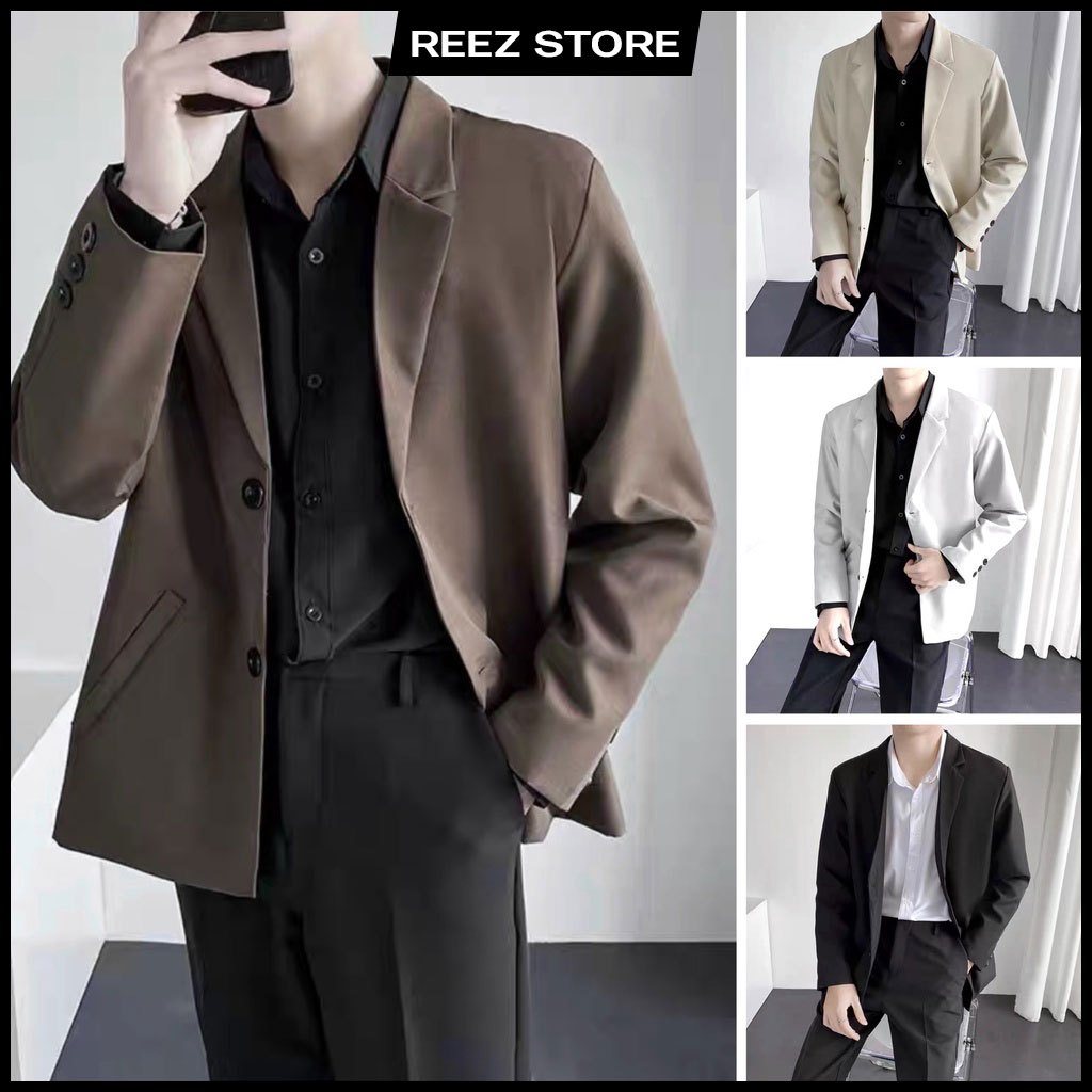 Áo khoác Blazer Nam Form rộng dài tay unisex basic chất Flannel Hàn cao cấp ,hợp mọi thời đại, phong cách Hàn Quốc, Vest