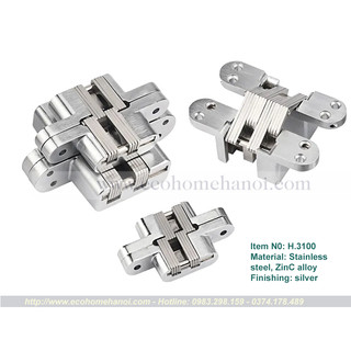 Bản lề chữ thập hay bản lề giấu khuôn cửa dùng cho cửa đi, bàn gập, giường gập chất liệu Inox 304 ( có video sản phẩm)