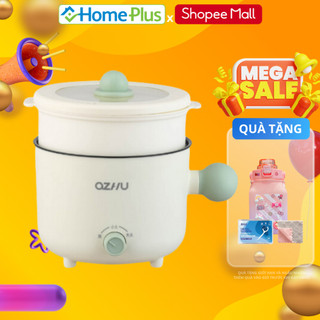 Nồi Điện Đa Năng 2 Nấc Nhiệt Kèm Giá Hấp Có Tay Cầm Tiện Dụng , Nồi Lẩu 2 Tầng Chống Dính Vân Đá Cao Cấp Dung Tích 1.8L