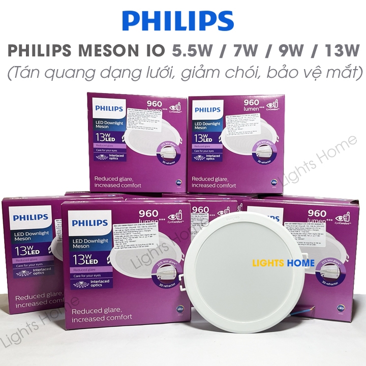 Đèn LED âm trần PHILIPS MESON IO chống chói - Tán quang dạng lưới, tốt cho mắt