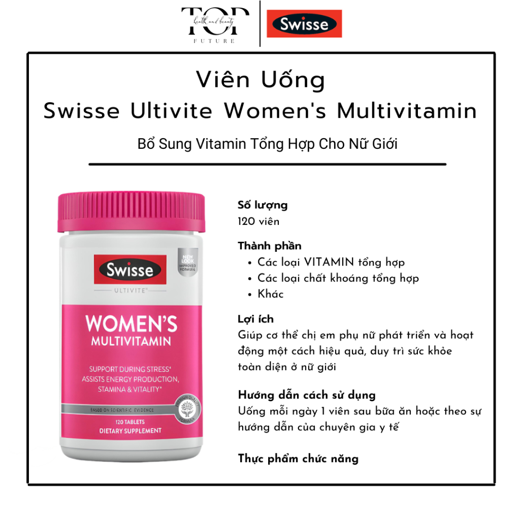 Viên Uống Vitamin Tổng Hợp Cho Nữ 120 Viên Swisse Ultivite Women s