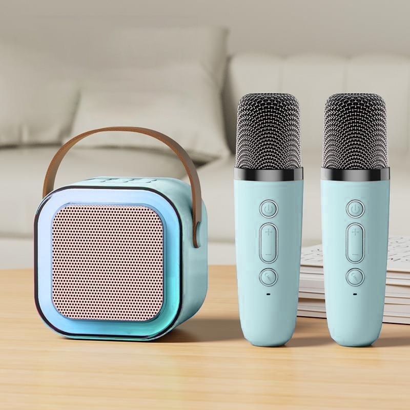 Loa Bluetooth, Loa Karaoke Mini K12 Sạc Pin Không Dây, Âm Thanh Hay Bass Chuẩn Tặng Kèm 2 Míc Hát, Bảo Hành 12 Tháng