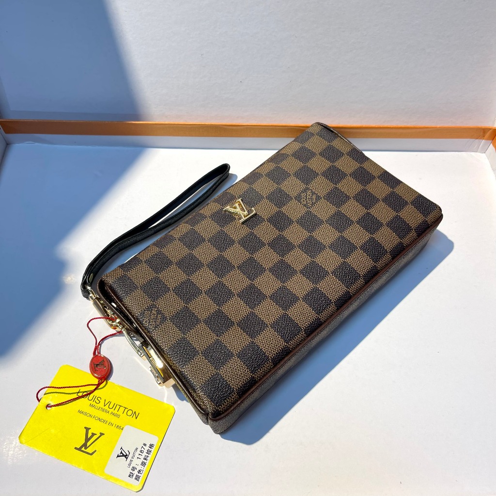 Ví Clutch Nam LV khóa số hàng thương hiệu cao cấp chất da mềm có hộp tặng kèm làm quà tặng