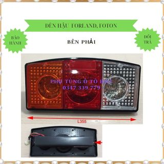 Đèn hậu xe tải (đèn lái) lắp cho xe ben Thaco Foton, forland 6 tấn, 3 khoang , KT dài 355, cao 170