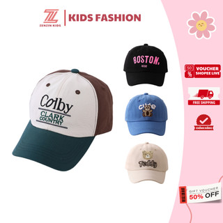 Mũ lưỡi trai trẻ em ZENZIN KIDS cho bé từ 3 đến 10 tuổi thêu chữ Colby, hình Gấu, Mèo cute dễ thương