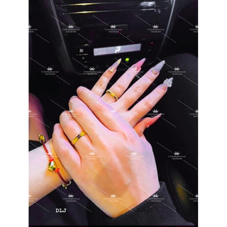 Nhẫn đôi lv kép và lv viền đá