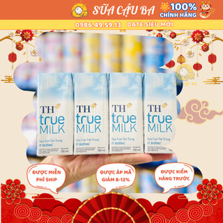 Lốc Sữa TH Truemilk ít đường 110ml 180ml