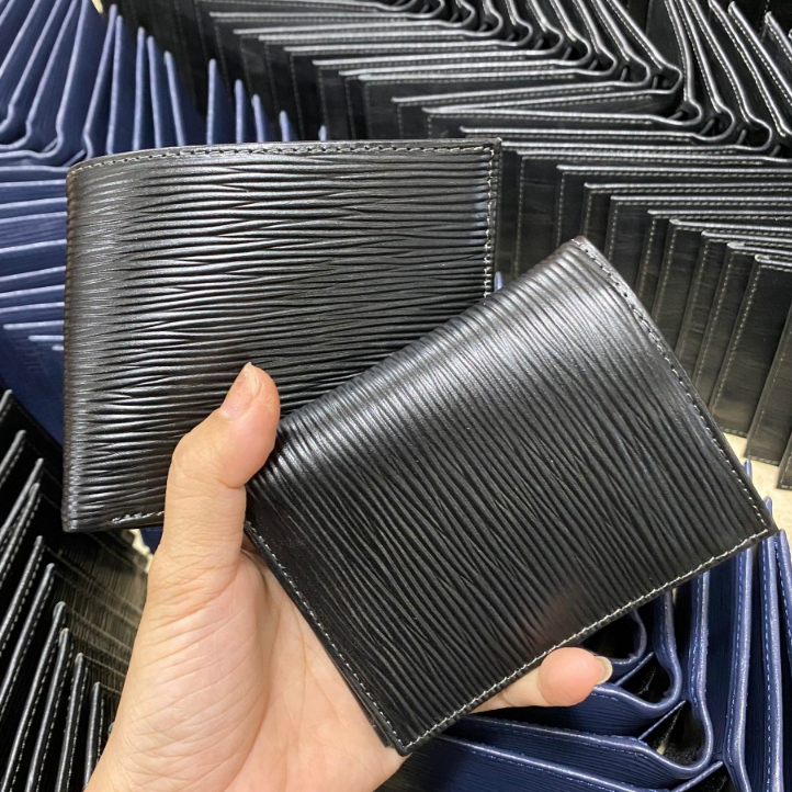 VÍ DA BÒ EPI,  3 MÀU XANH RÊU/ĐEN/XANH NAVY VÍ NGANG 9,5X12 CM - THƯƠNG HIỆU UMBO