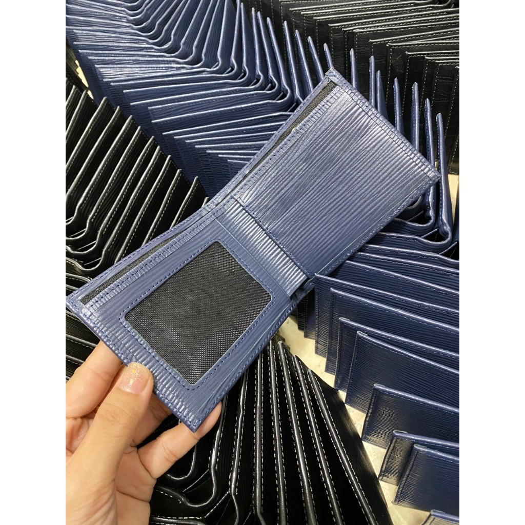VÍ DA BÒ EPI,  3 MÀU XANH RÊU/ĐEN/XANH NAVY VÍ NGANG 9,5X12 CM - THƯƠNG HIỆU UMBO