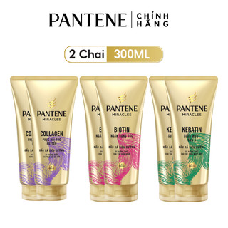 Combo 2 Chai Kem Xả PANTENE 3MM 3 Phút Diệu Kì 300ML Chăm Sóc Hư Tổn/ Ngăn Rụng Tóc/ Mượt Mà Óng Ả