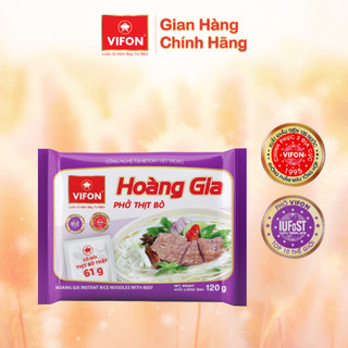 -Thùng 18 Gói Phở Bò Hoàng Gia VIFON Có Thịt Thật 120g/Gói