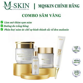 MQ Skin Sâm Vàng 4 món Kem face 20gr, Cao Nám 20gr, Serum 10ml, Chống nắng 10ml
