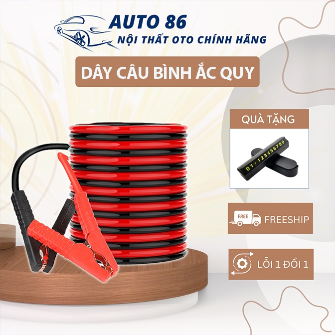 Dây Câu Bình Ắc Quy Ô Tô 4 Mét Lõi Đồng SIÊU TO - 1000A/2000A, Kích Điện Ắc Quy Cứu Hộ Oto Cao Cấp Auto86 Lỗi 1 Đổi 1