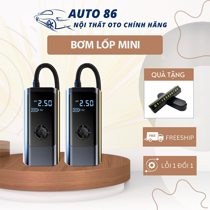 Máy Bơm Lốp Xe Ô Tô Cầm Tay, Xe Máy, Xe Đạp Công Suất Lớn, Di Động Nhỏ Gọn, Tiện Lợi Auto86 bảo hành 14 tháng