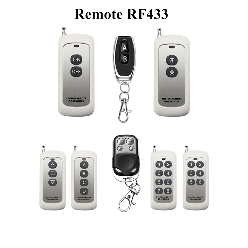 Bộ tay điều khiển từ xa RF433 ,Remote RF433 loại 2 nút ,4 nút,8 nút Rf433