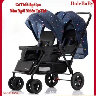 xe đẩy đôi cho bé có thể gấp gọn dc, nằm ngồi nhiều tư thế. tiện dụng khi mang theo ra ngoài