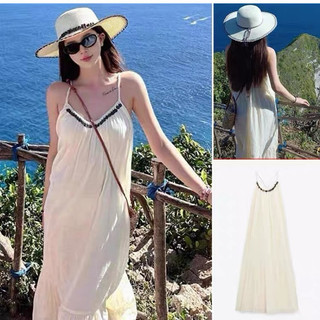 Váy zara xuất xịn chữ A 2 dây cổ tròn đính đá