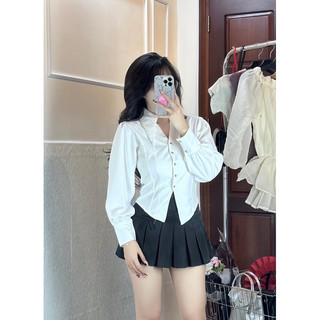 Áo sơ mi tay bồng vạt nhọn nữ M081