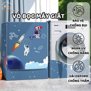 Vỏ Bọc Máy Giặt Cửa Trước Chống Thấm Vải Oxford Cao Cấp, Chống UV Nóng Máy, Chống Bụi Máy Giặt