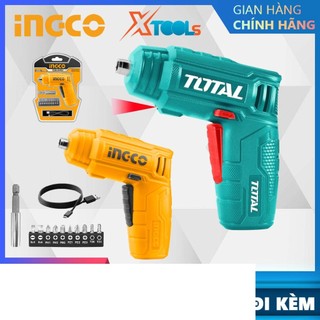  Máy bắn vít mini dùng pin 4V TOTAL - INGCO máy siết vít mini dùng pin 4V đầu lục giác 1 4'' tốc độ 180v p lực xoắn 4nm 