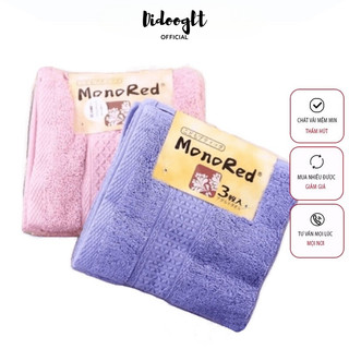 Set 3 khăn mặt Monored chất liệu 100% cotton cao cấp siêu mềm mịn và kháng khuẩn 34x34cm - Didooglt