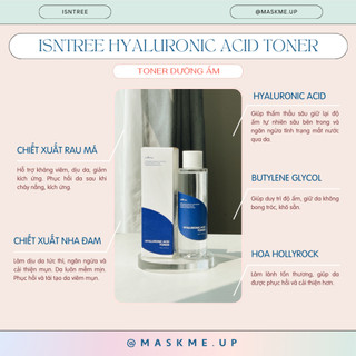 Toner dưỡng ẩm phục hồi cấp nước ISNTREE Hyaluronic Acid Toner 200ml