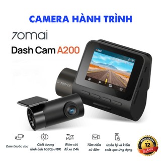 Camera hành trình 70mai dash cam a200 hdr 1080p phiên bản quốc tế ghi hình trước sau, night owl vision