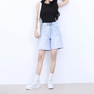 Quần Short Jean Nữ Thời Trang Cotton Trơn Gấu Thường CT Jeans